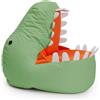 Lumaland Pouf Dino Animal Design | Pouf per interni ed esterni per bambini | Combinabile con gli amici di Animal Line | 90 x 90 x 70 cm [verde]