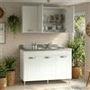 Linea Azzurra Sottolavello Cucina 120 Completo con Pensile 40, Colapiatto, Lavello e Miscelatore Mobile 3 Ante in Legno Made in Italy H85xL120xP50cm (Bianco, Vasca a Destra)