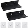 TESSTSY 2 mensole autoadesive da parete, senza trapano, 20 x 10 x 4 cm, organizer in alluminio salvaspazio, carico 10 kg, espositore per bagni, piccoli spazi e articoli da toeletta