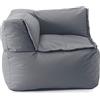 Lumaland Poltrona a sacco modulare, resistente all'acqua, per interni ed esterni, per giardino e interni, facile da estendere, 81 x 81 x 70 cm, colore grigio