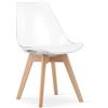NMK HOME Sedia Cucina Plastica - Trasparente Sedia Sala da Pranzo Moderne - Gambe di Sedia in Legno di Faggio - Pellame Sintetico Vellutato
