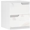 HOMCOM Comodino moderno con cassetti e cuscino, 40 x 40 x 48 cm, bianco
