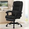 ALFORDSON Sedia Girevole con Poggiagambe Poltrona Direzionale Ergonomica da Ufficio Studio Regolabile con Rotelle, Portante di 180 kg, Supporto Lombare, Altezza Regolabile, Tessuto(Nera)