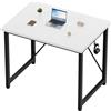 Devoko Scrivania per computer e laptop, stabile, da 80 cm, dal design moderno, semplice e compatto, per ufficio, studio, camera da letto, bianco