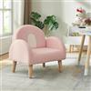 [en.casa] Poltroncina per Bambini con Braccioli e Schienale Curvo Seduta Bassa Imbottita Rivestimento Morbido Effetto Peluche Poltrona per Cameretta - Rosa