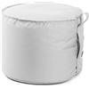 Avalon Tea Pouf Cilindro Puff Rotondo 60x45 cm in Tessuto Tecnico antistrappo per Interno Bianco