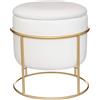 ATMOSPHERA CREATEUR D'INTERIEUR - Cassapanca pouf eliane in velluto bianco avorio