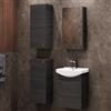 Planetmöbel Set di mobili da bagno lavabo con mobiletto 45 x 60 x 33 cm con armadio a specchio 40 cm, 2X armadi midi per WC ospiti, antracite