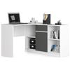 AKORD | Scrivania ad angolo B-17 | 2 in 1 Scrivania e Cassettiera con 1 cassetto | Scrivania Angolare | Scrivanie Gaming Ufficio Salvaspazio | L120 x H79/77 x P126 | 68 kg bianco/grigio grafite