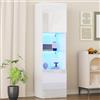 KSFASHZ Vetrina Sala Bianca con Luce, Vitrine per Salone da Pranzo, 45×35×160CM