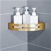 Hoinerus Mensola angolare da bagno in oro spazzolato, organizzatore bagno triangolare per shampoo, adesivo o perforazione