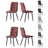 mcc direct - Set di 4 sedie per sala da pranzo in finta pelle con gambe in metallo, sedia da design da cucina Henri (rosa antico)