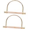 TEHAUX Manici Semplice Oro Metallo Te da 2 e Fai Pezzi Borse per Liscia Accessori Leggeri Superficie Design Creativo Making Handbags e Clutch