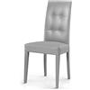 Liberoshopping Sedia poltrona imbottita in ecopelle effetto capitonnè DODO set 2 pezzi (Grigio)