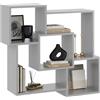 KUBUTKU Mensola da parete 91 x 98 x 18 cm, design Mordern per soggiorno, camera da letto, ufficio e cucina (grigio)