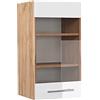 Vicco Mobile da cucina in vetro Fame-Line, Bianco lucido, 40 cm, per la combinazione con altri moduli della serie Fame-Line