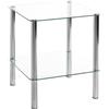 HAKU Tavolino quadrato in metallo cromato Tavolino da divano con piano in vetro di sicurezza - Dimensioni: L 39 cm x A 47 cm x P 39 cm, Stile: Moderno