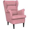 vidaXL Poltrona Rosa in Velluto