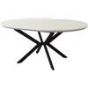 milani home - tavolo da pranzo allungabile rotondo 120-160 cm, beige e nero, piano melaminico, 120 x 120 x 76 cm