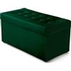 MG Design Pouf contenitore imbottito 45 × 90 cm Verde - capacità ca. 100 L, fino a 300 kg, seduta morbida, struttura solida, già montato e facile da pulire