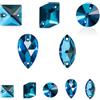 Brillabenny - 20 Pietre Cristallo Mix Alta qualità Doppio Foro da Cucire, Strass per Decorazione Abito Vestito Cerimonia Danza Pattinaggio (Blu Zircon)