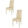 t m c s Tommychairs - Set 2 sedie imbottite modello Luisa per cucina e sala da pranzo, robusta struttura in legno di faggio sabbia, seduta e schienale rivestiti in pelle artificiale sabbia