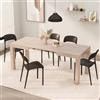 Mobili Fiver, Tavolo Allungabile First, 120(200) x80 cm, Olmo Perla, per 6-8 persone, Tavolo Cucina, Soggiorno, Made in Italy