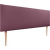DHOME Testata in similpelle o tessuto AQUALINE Testata imbottita liscia Testata letto di lusso (Similpelle Vino Rosso, 160cm Con Gambe, (Letti 150/160))