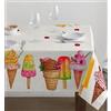 LARA MORADA - Tovaglia da Tavola, per Pranzo e Cena, Cotone Ioneta, 70% Cotone 30% Poliestere, Stampa Digitale Linea Elegance, 12 Posti, 140cm x 240cm, Gelati