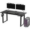 Ultradesk Uplift V2 Desk per Giocatori Tavolo da Gioco con Struttura in Acciaio, Spazio per Tre Monitor, Regolazione Elettrica dell'Altezza, Spazio per le Gambe e Altro Ancora, 160 x 75 cm, Nero