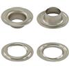Getmore Parts Occhielli a Norma di DIN 7332, autoperforanti - per Tessuti, Pelle, teloni, Tende e Simili, da 50 Pezzi (Ottone, nichelato, Inossidabile, 10 mm)
