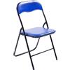 CLP Sedia Pieghevole Felix in Plastica (PVC) I Sedia Chiudibile Telaio in Metallo E Seduta in Plastica Imbottita I Sedia Riunioni Ospiti, Colore:Blu/Nero
