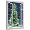 Pixxprint Albero di Natale luminoso, finestra, dimensioni: 120 x 80 cm, su tela, pronto da appendere, decorazione da parete, stampa artistica, non poster