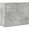 vidaXL Madia 88x30x70 cm, Legno ingegnerizzato, Grigio Cemento, 1 cassetto & 3 ante, Organizzatore buffet, Mensola, Contenitore per interni casa