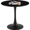 buybyroom moderno rotondo cucina tavolo da pranzo piccolo tavolo per cucina soggiorno sala da pranzo balcone tavolo rotondo diametro 70 x 70 cm, nero