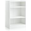 GYMAX Libreria a 4 Piani, Scaffale a 3 Cubi d'Angolo, Ripiani Regolabili a 18 Livelli, Anti-ribaltamento, per Soggiorno, Camera da Letto e Ufficio, Studio, 50 x 30 x 75 cm (BIANCO)