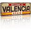 MEGADECOR DECORATE YOUR HOME Targa vintage in alluminio o PVC - Welcome to Valencia. 36 cm x 16 cm (AACM 3 mm)