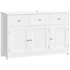 FOREHILL 100cm Mobile Sottolavabo per Bagno Grande, Mobile Bagno a 2 Cassetti e 3 Ante, Mobiletto Portaoggetti da Terra, Scanalatura a Forma di U, 100x30x61cm (Bianco)