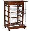 Liberoshopping Carrello LANDHELL da cucina con ruote cassetto portafrutta portabottiglie in ferro (Noce)