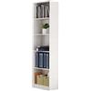BDW Libreria a 5 scomparti, scaffalatura da parete, divisoria, scaffale per ufficio, multiuso, 50 x 30 x 182 cm, in legno (bianco)