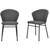 Mobili Fiver, Sedie in tessuto Rossella, Set da 2, Antracite, Tessuto, schiuma e gambe in ferro, Sedie Moderne per Bar e Ristoranti, Cucina, Soggiorno