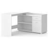 Vicco Scrivania ad angolo Noira, Bianco, 135 x 77 cm con cassetto, adatto per montaggio ad angolo sinistro o destro