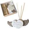 Regalami.Shop bomboniera profumatore Cuore con Ali in Marmo di Carrara e Legno Laccato cm 15x7 con Frase copleto di Tutto - Il Passato