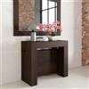 VE.CA.s.r.l. VE.CA - Tavolo Allungabile Kilka, Made in Italy - Console Allungabile con Porta Prolunghe fino a 3 Metri, 14 Posti - Arredo Moderno da Sala da Pranzo, Salvaspazio 90x40x77 (Wengè, 14 Posti)
