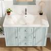 REXO Mobile basso per lavabo, armadio da bagno con 3 cassetti, ampio spazio di archiviazione, sospeso, verde, 78,5 × 46 × 46,8 cm