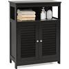 RELAX4LIFE Mobile da Bagno, Armadietto da Terra in Legno con Ripiano Regolabile, Mobiletto Salvaspazio per Cucina Soggiorno Corridoio Ingresso, 60 x 30 x 80 cm (Nero)