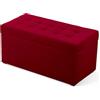MG Design Pouf contenitore imbottito 45 × 90 cm Rosso - capacità ca. 100 L, fino a 300 kg, struttura in legno massiccio, superficie opaca con trama fine, già montato e facile da pulire