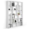 Mobili Fiver, Libreria M Iacopo (160,8 x 236,4 cm), Bianco Frassino, Libreria da Muro o Divisoria per Soggiorno, Ufficio, Made in Italy