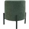Rebecca Mobili Sgabello Moderno, Pouf Poggiapiedi Basso, Verde Scuro, Tessuto Poliestere Acciaio, Imbottito, Rotondo, per Salotto - Misure HxLxP: 43,5 x 38 x 38 cm - Art. RE7060