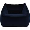icon Natalia Pouf Poltrona, Blu Scuro, Sedia Velluto, Grande Pouf Sacco con Riempimento Incluso, Poltrona Sacco, Camera da Letto, Soggiorno, Mobili Soggiorno